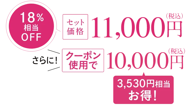 セット価格11,000円。クーポン使用で10,000円