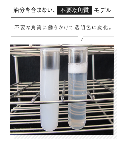 油分を含まない、不要な角質モデル