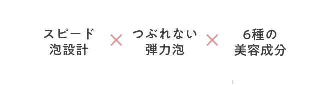 スピード泡設計 つぶれない弾力泡 6種の美容成分